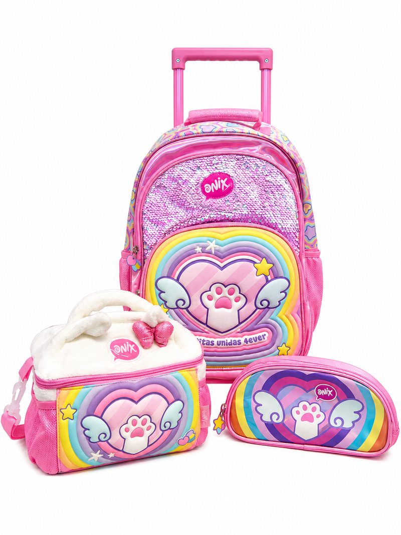 Kit Escolar de Carrito Patitas Unidas 3 piezas.
