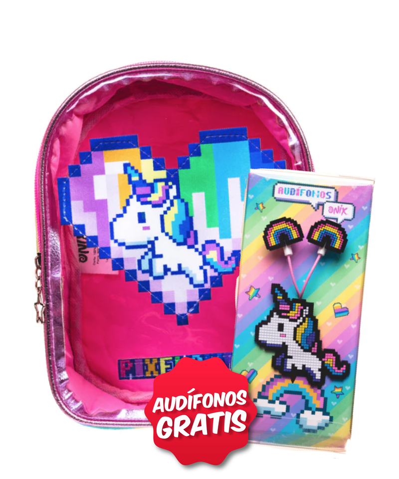 Mochilita "Magia el Unicornio Pixelonix" + Audífonos gratis