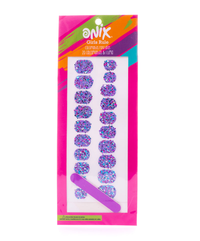 Stickers de Glitter para Uñas + Lima