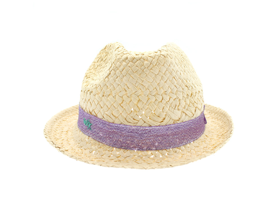 Sombrero de Playa con Listón Morado Onix