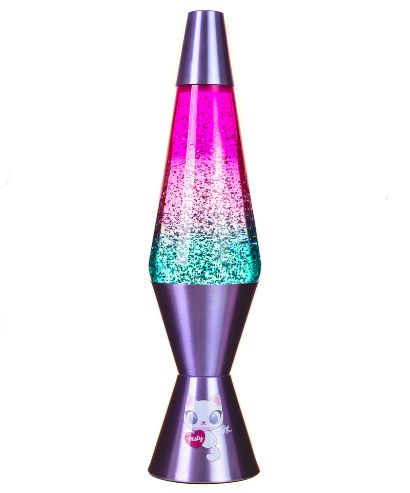Lampara con Glitter Morada "Misty la Gatita"