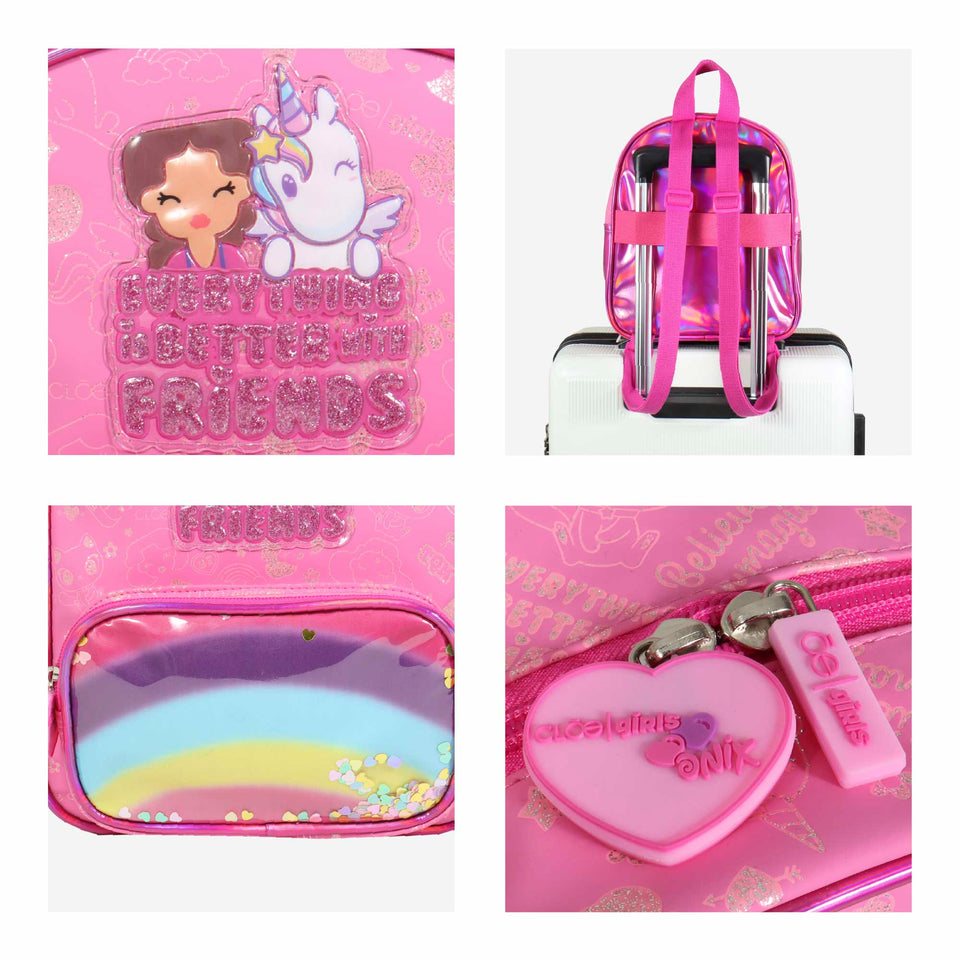 Mochila Onix + Cloe Estampado Glitter Multicolor