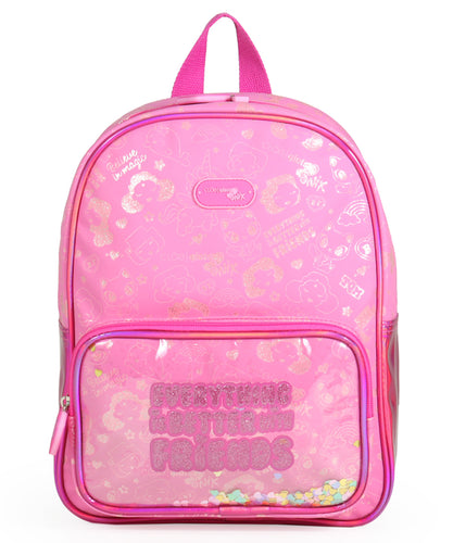 Mochila Onix + Cloe Estampado Glitter Rosa